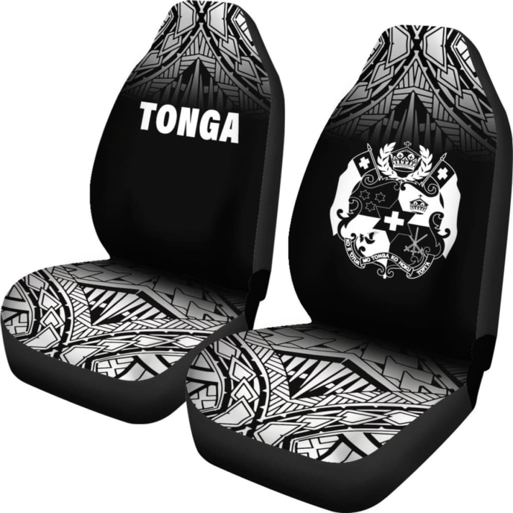 Tonga Polynesian Car Seat Covers - Black Fog -
