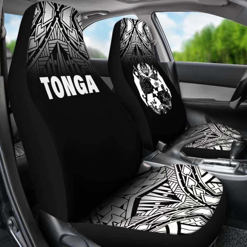 Tonga Polynesian Car Seat Covers - Black Fog -