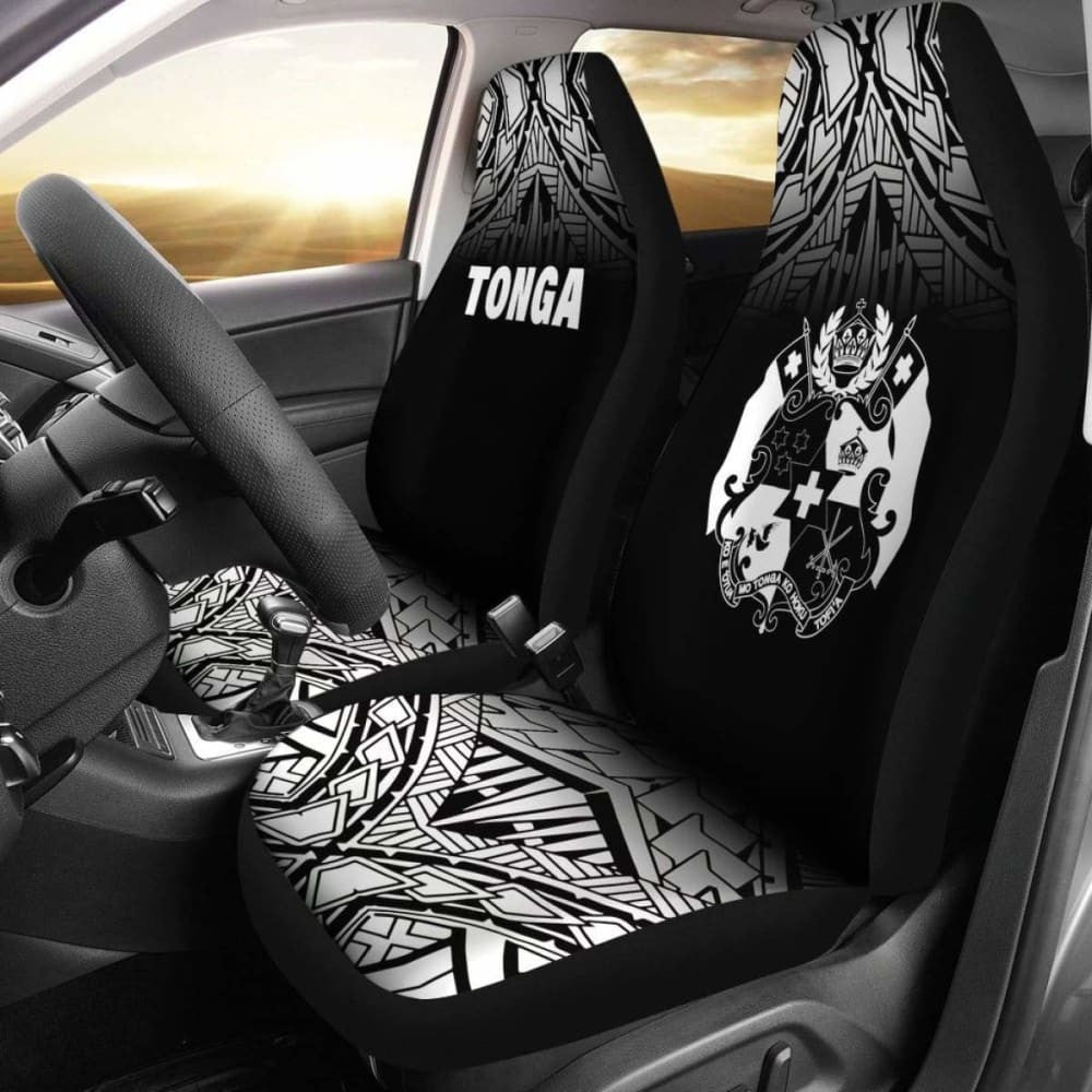 Tonga Polynesian Car Seat Covers - Black Fog -