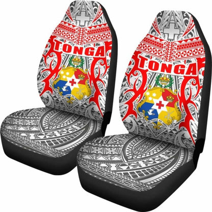 Tonga Car Seat Covers - Kingdom Of Tonga Set Of (White Red)
