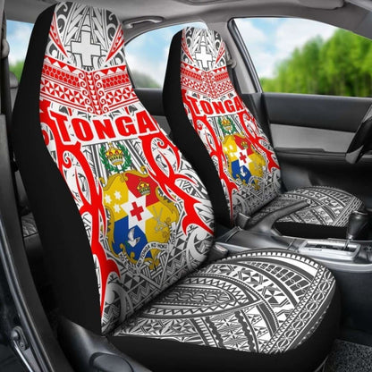 Tonga Car Seat Covers - Kingdom Of Tonga Set Of (White Red)