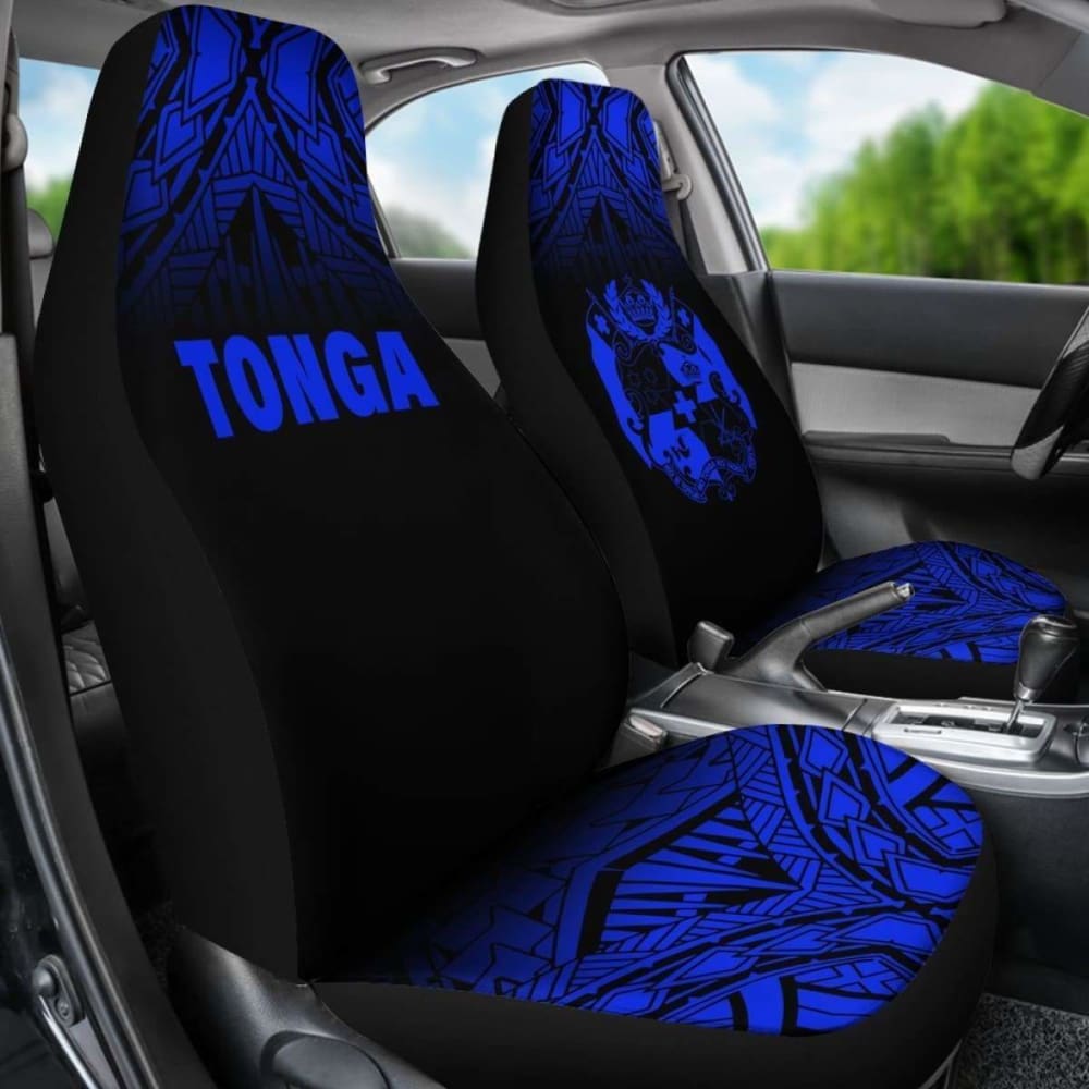 Tonga Polynesian Car Seat Covers - Blue Fog -