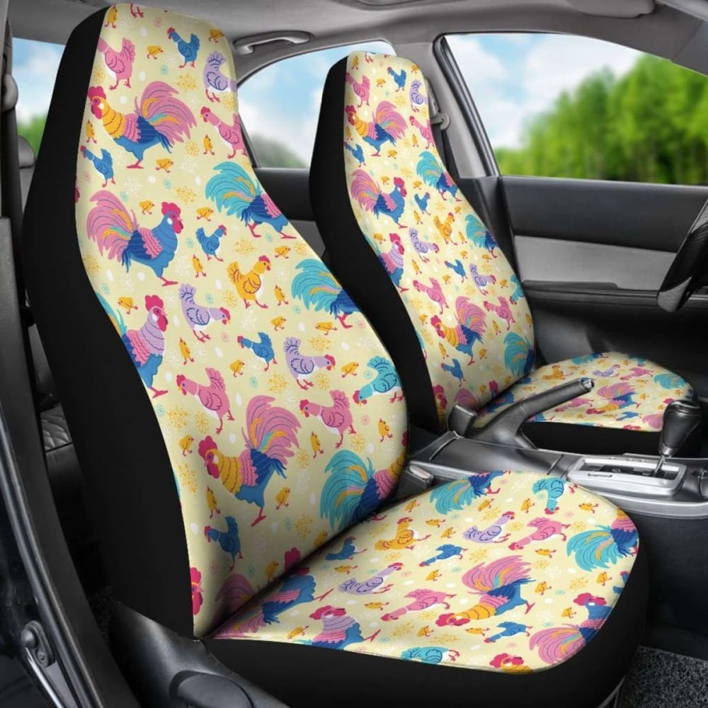 Rainbow Chicken Car Seat Cover