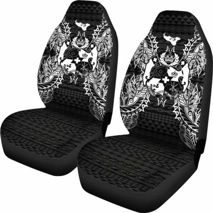 Tonga Polynesia Car Seat Cover Map Black