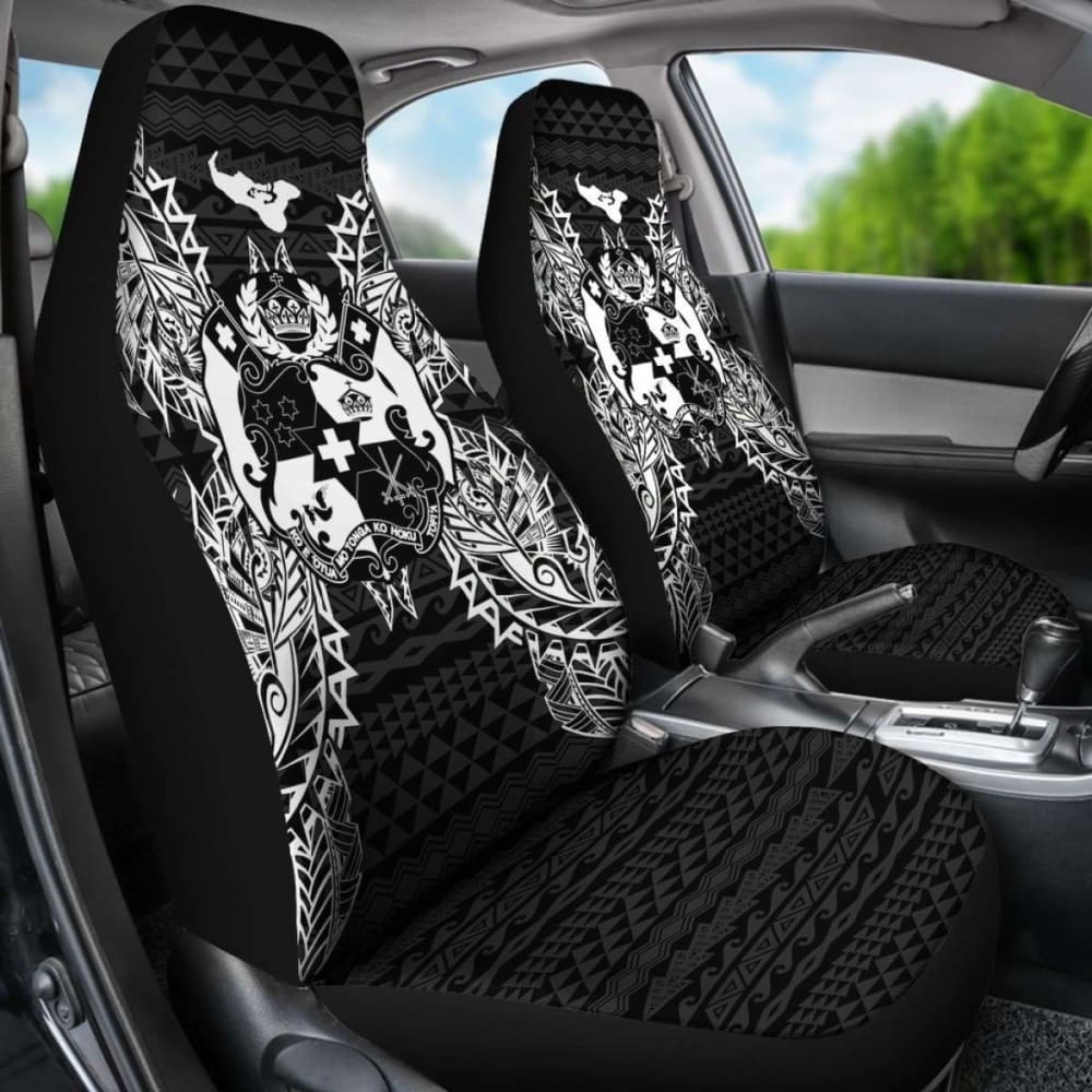 Tonga Polynesia Car Seat Cover Map Black