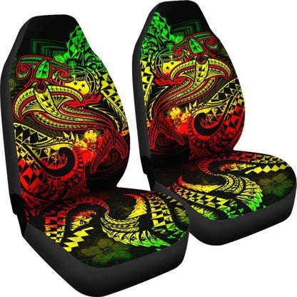 Samoa Car Seat Covers - Reggae Shark Polynesian Tattoo -