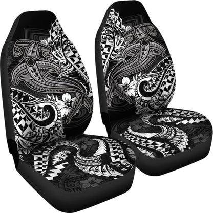 Polynesian Car Seat Covers - White Shark Polynesian Tattoo -