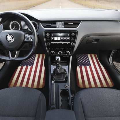 Vintage Style USA Flag Car Floor Mats