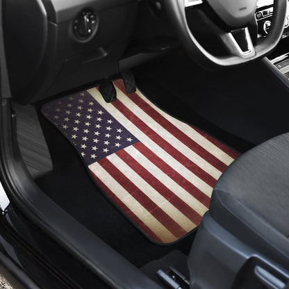 Vintage Style USA Flag Car Floor Mats