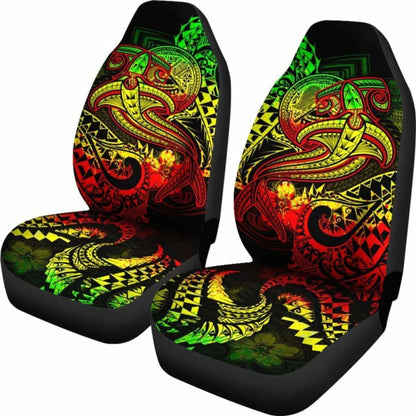 American Samoa Car Seat Covers - Reggae Shark Polynesian Tattoo -