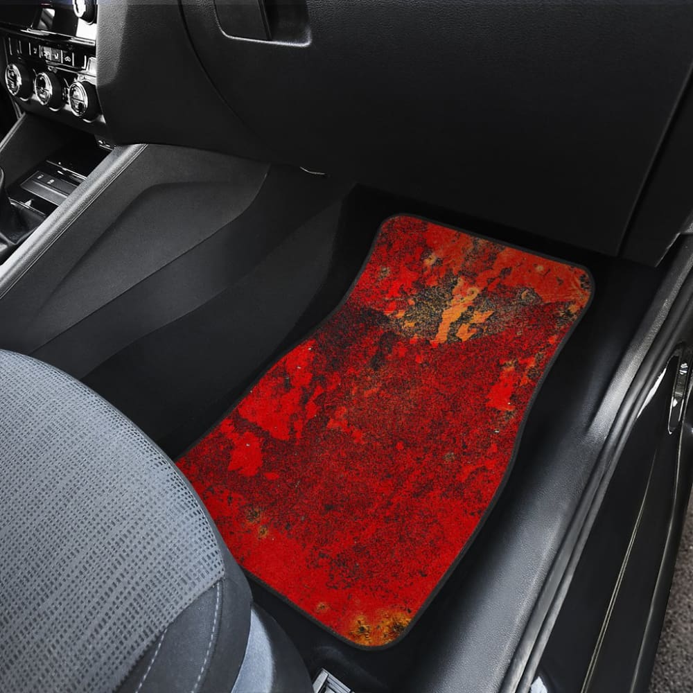 Orange Grunge Art Car Floor Mats