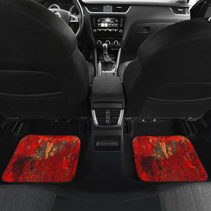 Orange Grunge Art Car Floor Mats
