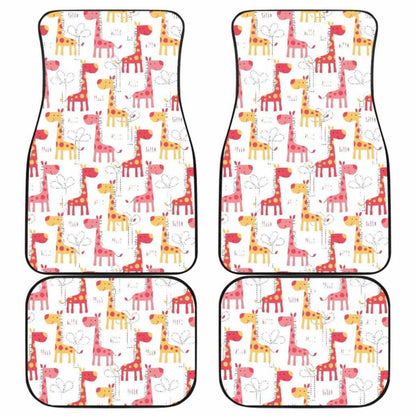 Giraffe Pattern Print Design  Front And Back Car Mats