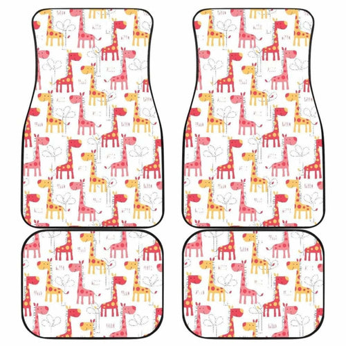 Giraffe Pattern Print Design  Front And Back Car Mats