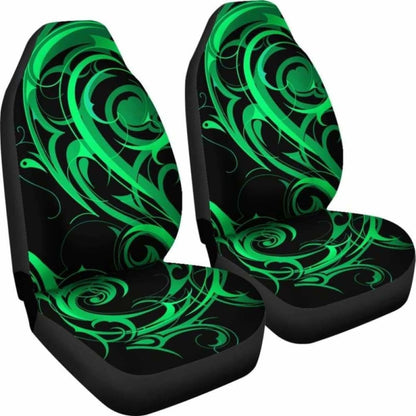 Black & Neon Green Tribal Swirls Car Seat Covers