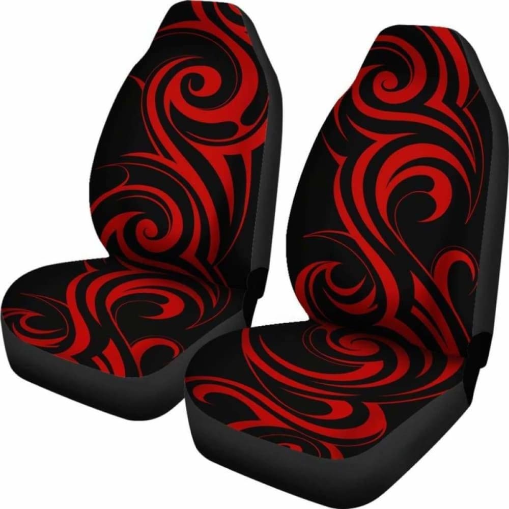 Red Tribal Swirls Car Seat Covers