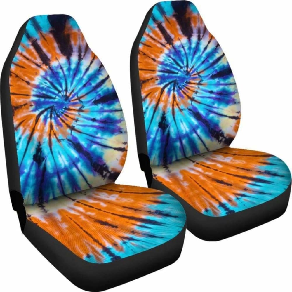 Blue & Orange Tie Dye Car Seat Covers