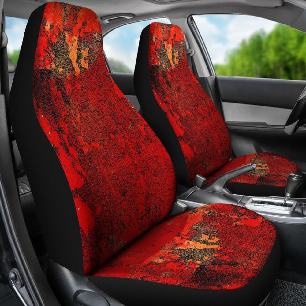 Orange Grunge Art Car Seat Covers
