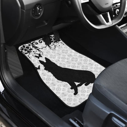 Vintage German Shepherd White Background Car Floor Mats