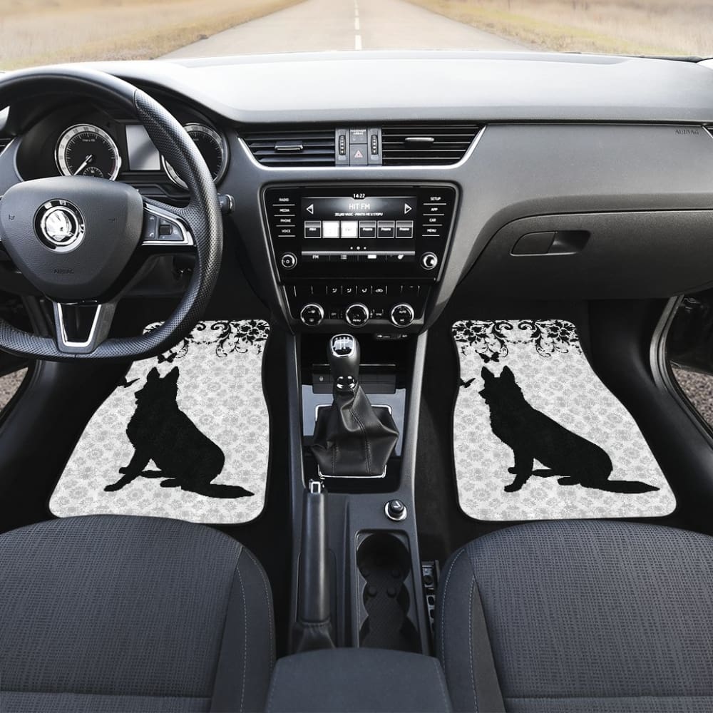 Vintage German Shepherd White Background Car Floor Mats