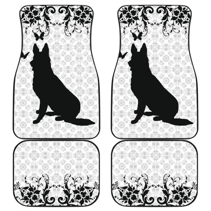 Vintage German Shepherd White Background Car Floor Mats