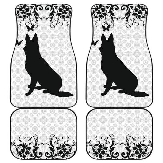 Vintage German Shepherd White Background Car Floor Mats