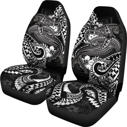 Samoa Car Seat Covers - White Shark Polynesian Tattoo -