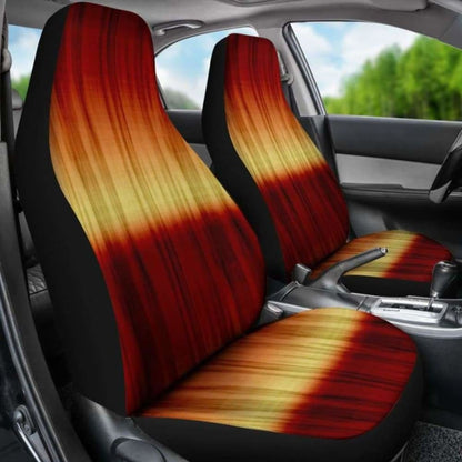 Red, Yellow, Orange Tie Die Print Car Seat Covers, Seat Protectors