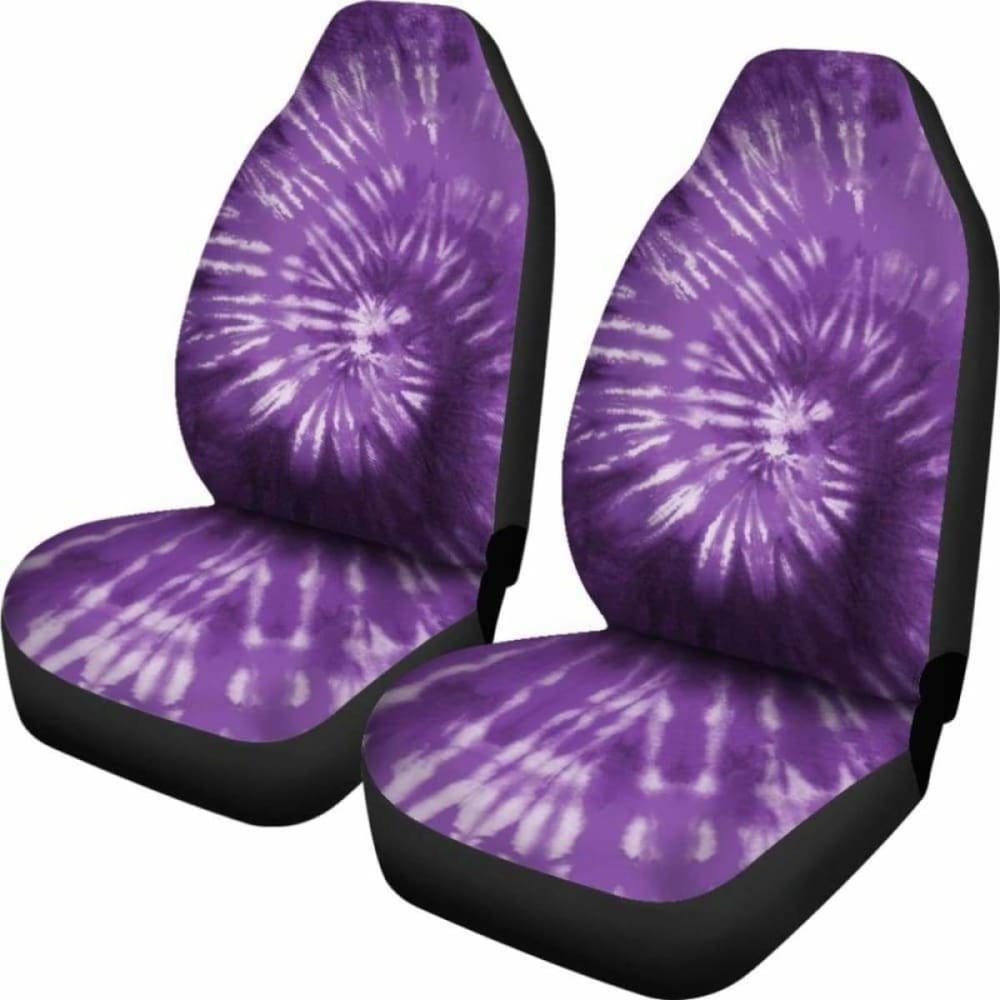 Purple Tie Dye Spiral Car Seat Covers