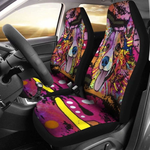 Corgi Design Car Seat Covers Colorful Back