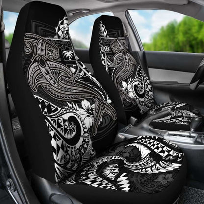 Fiji Car Seat Covers  - White Shark Polynesian Tattoo -