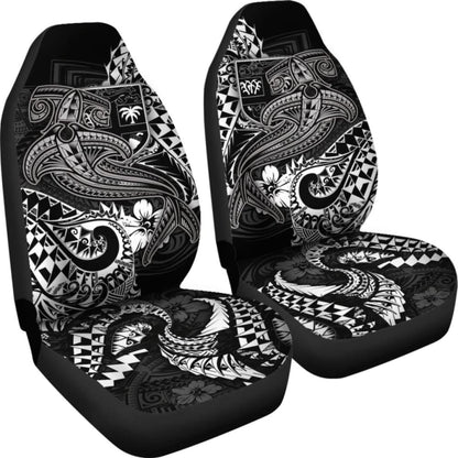Fiji Car Seat Covers  - White Shark Polynesian Tattoo -