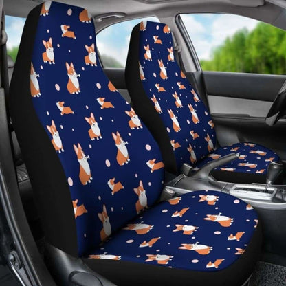 Blue Corgi Car Seat Cover