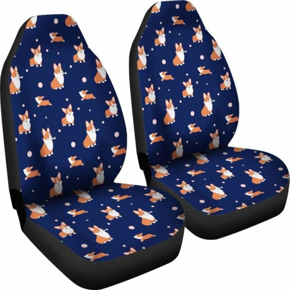 Blue Corgi Car Seat Cover