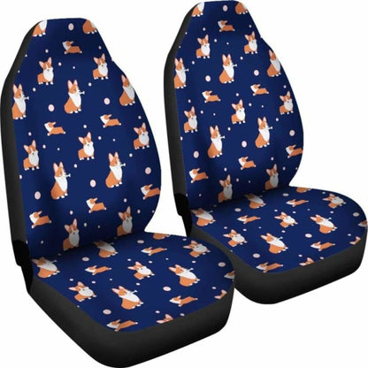 Blue Corgi Car Seat Cover