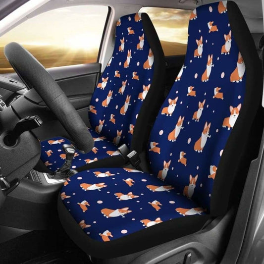 Blue Corgi Car Seat Cover