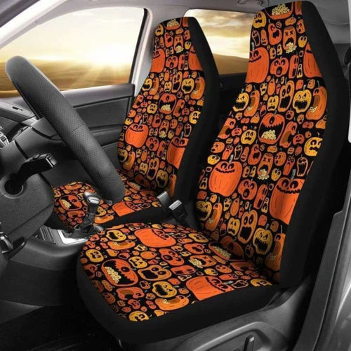 Pumpkin Halloween Car Seat Covers