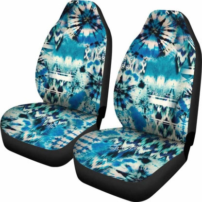 Blue Green Tie Dye Pattern Car Seat Covers