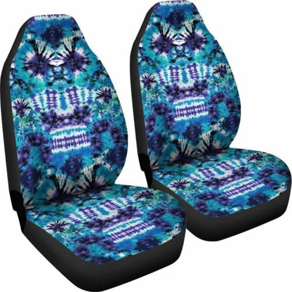 Teal, Purple And Blue Tie Dye Car Seat Covers