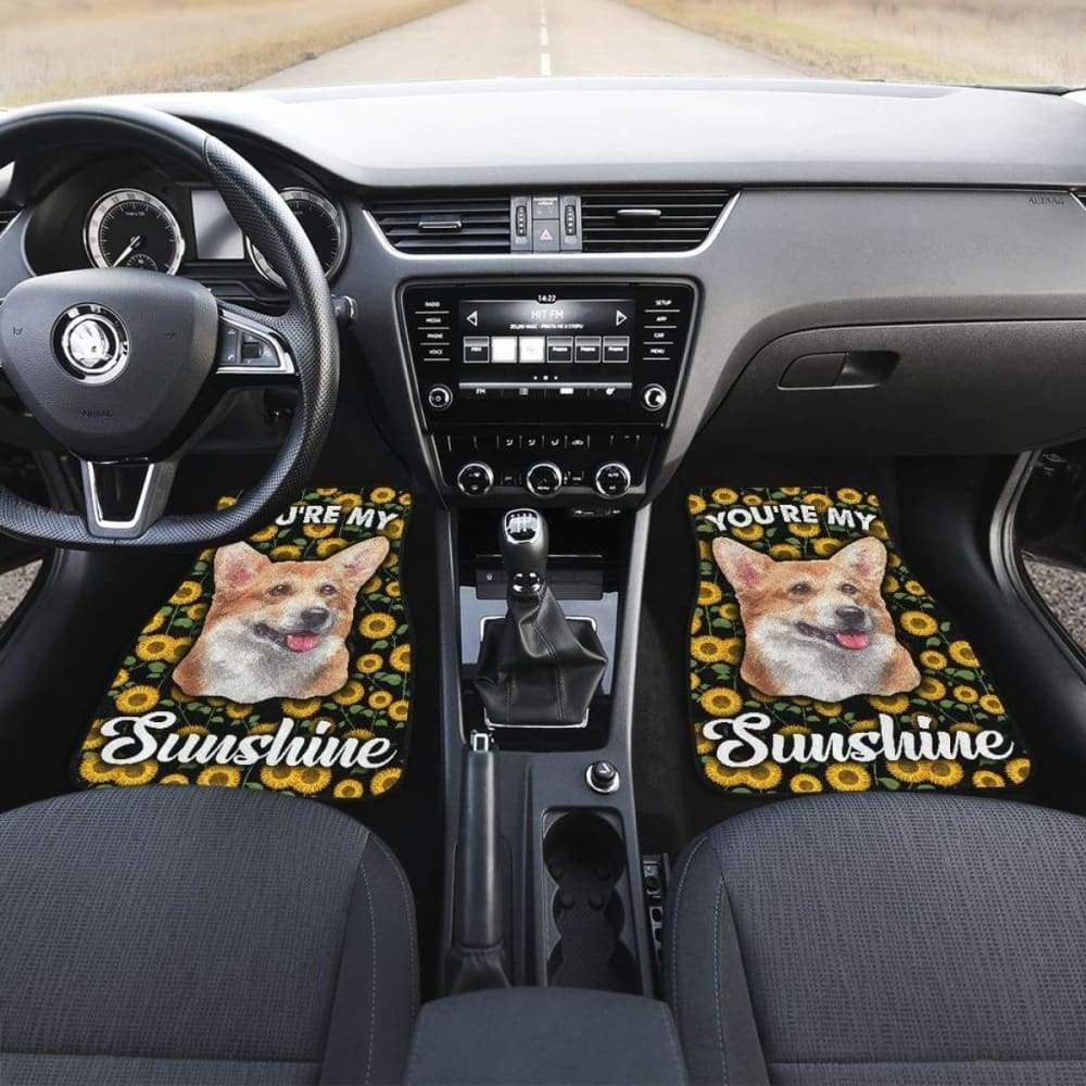 Corgi Dog You're My Sunshine Sunflower Car Floor Mats