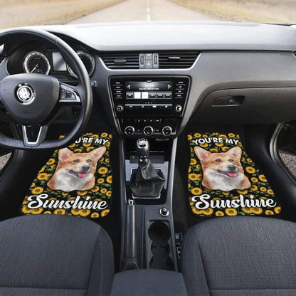 Corgi Dog You're My Sunshine Sunflower Car Floor Mats