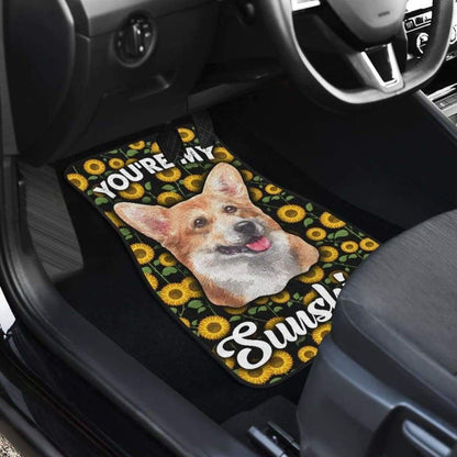 Corgi Dog You're My Sunshine Sunflower Car Floor Mats
