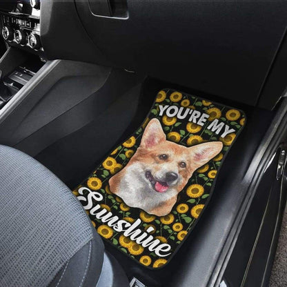Corgi Dog You're My Sunshine Sunflower Car Floor Mats