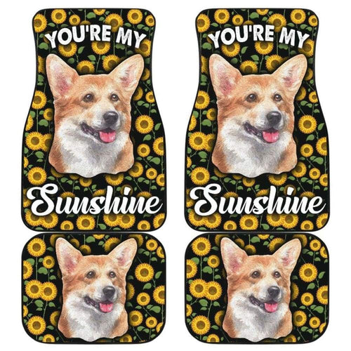 Corgi Dog You're My Sunshine Sunflower Car Floor Mats