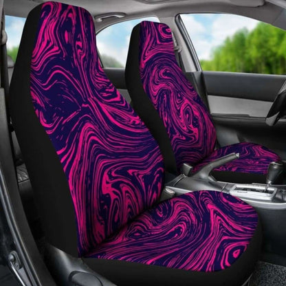Pink & Purple Swirls Abstract Art Car Seat Covers