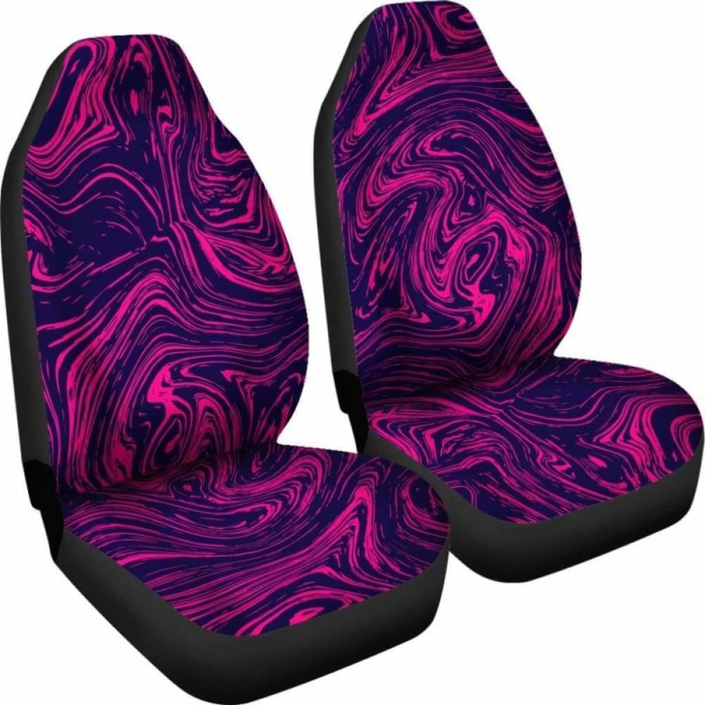 Pink & Purple Swirls Abstract Art Car Seat Covers