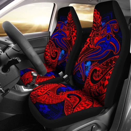 Samoa Car Seat Covers - Blue Shark Polynesian Tattoo -