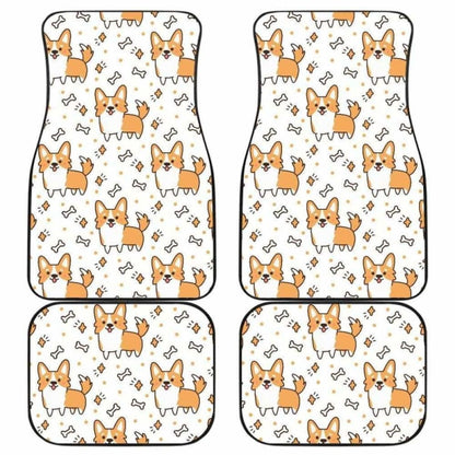 Cute Corgi Heart Star Bone Pattern Front And Back Car Mats