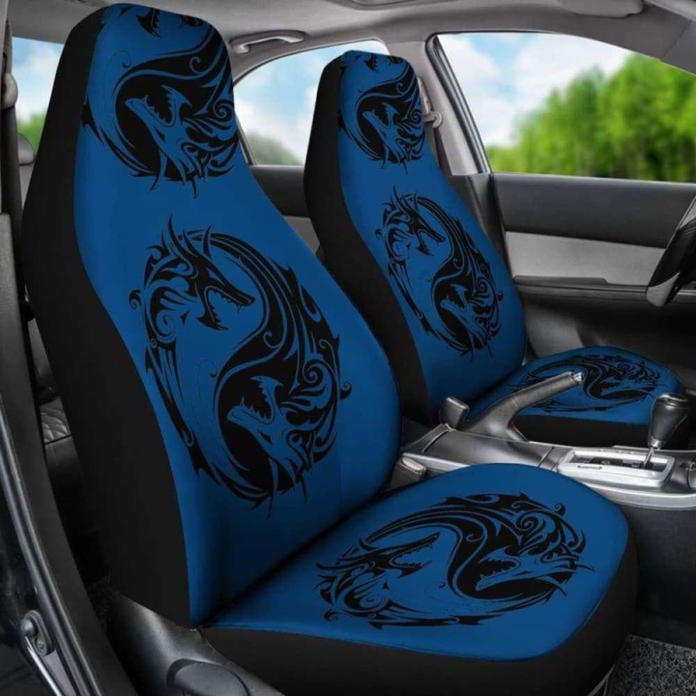 Blue Dragon Yin Yang Car Seat Covers