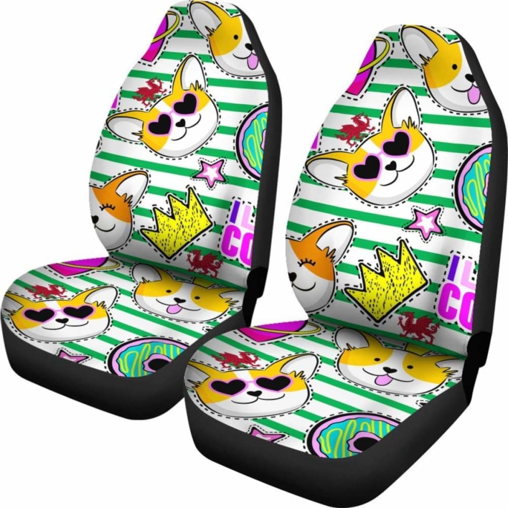 Celtic Car Seat Covers - Wales Corgi So Cute -